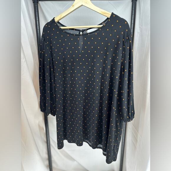 Nordstrom Rack 4X Black Top with Rust Polka Dots - Picture 1 of 6